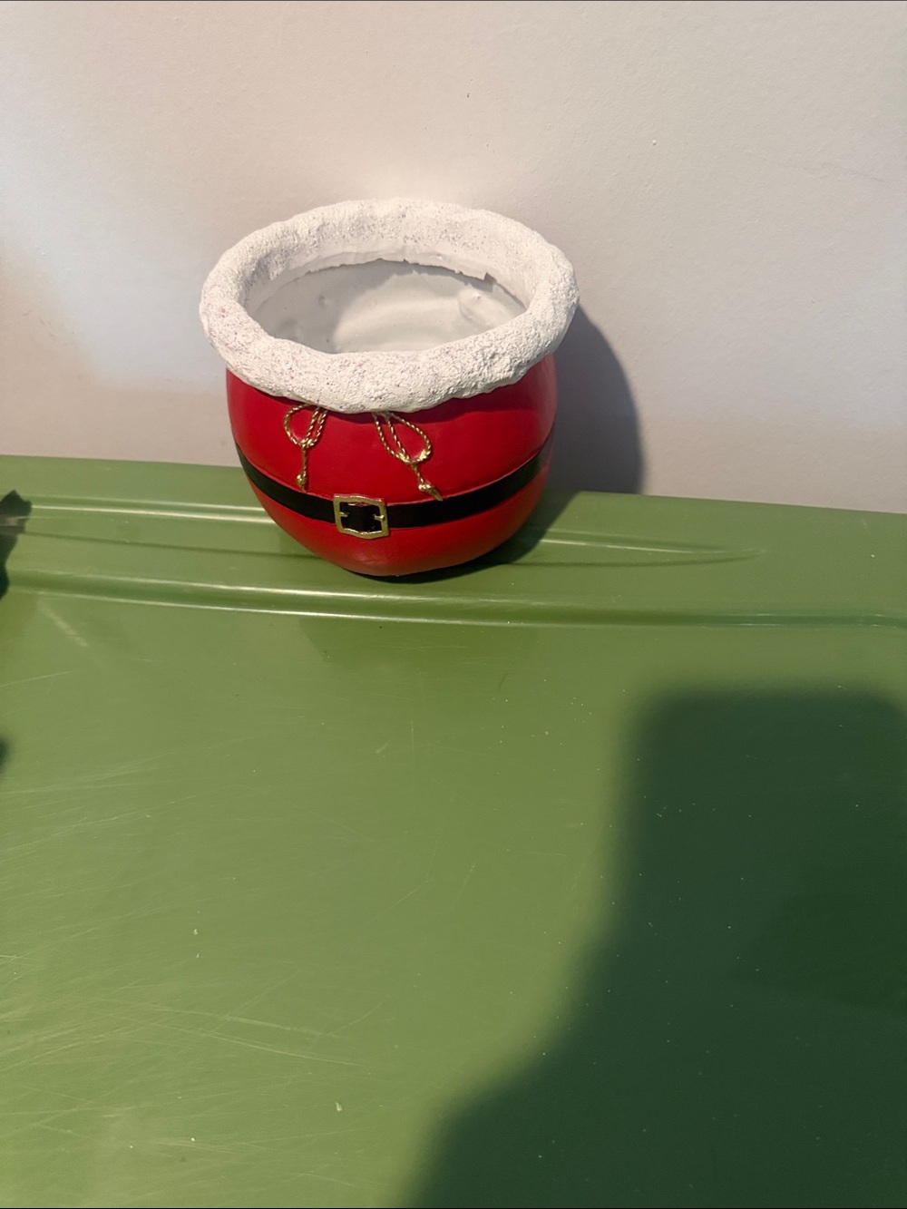 Ashland Red and White Santa Belt Ceramic Vase
